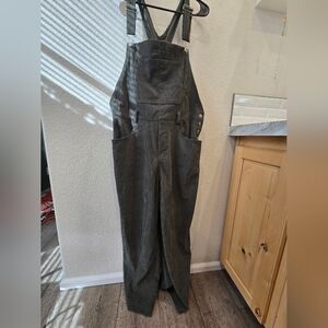 Dark Green Corduroy Overalls
